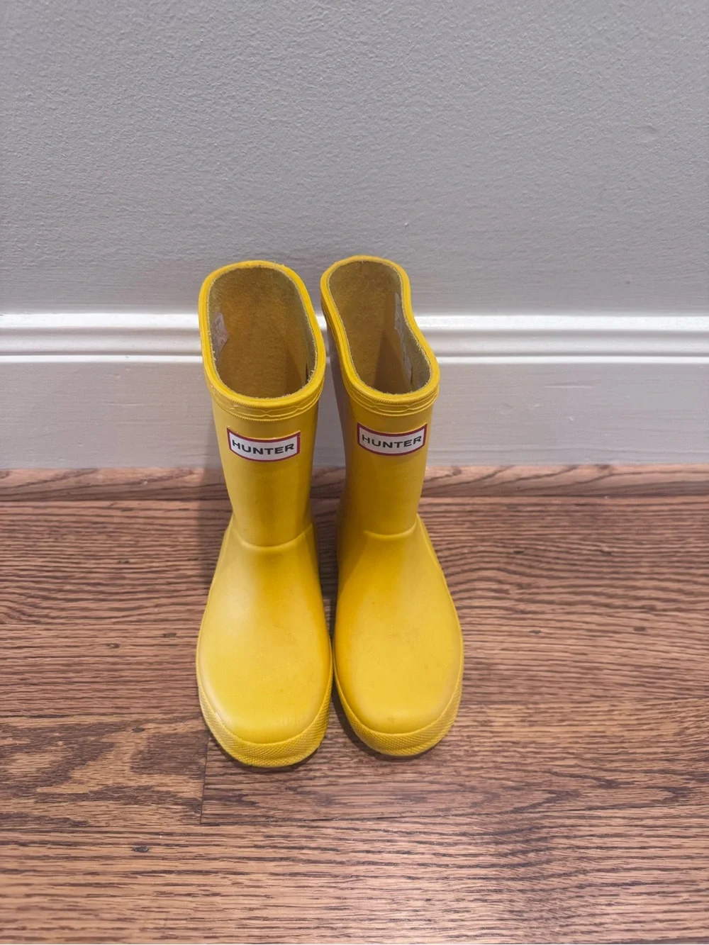 Hunter Kids Bright Yellow Waterproof Rain Boots
